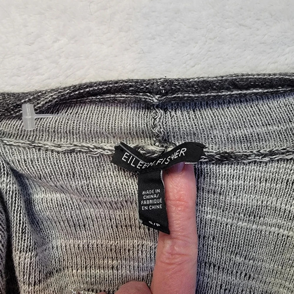 Eileen Fisher Cotton Plaited Knit Cascading Open Cardigan Charcoal Gray Size S - Picture 8 of 10